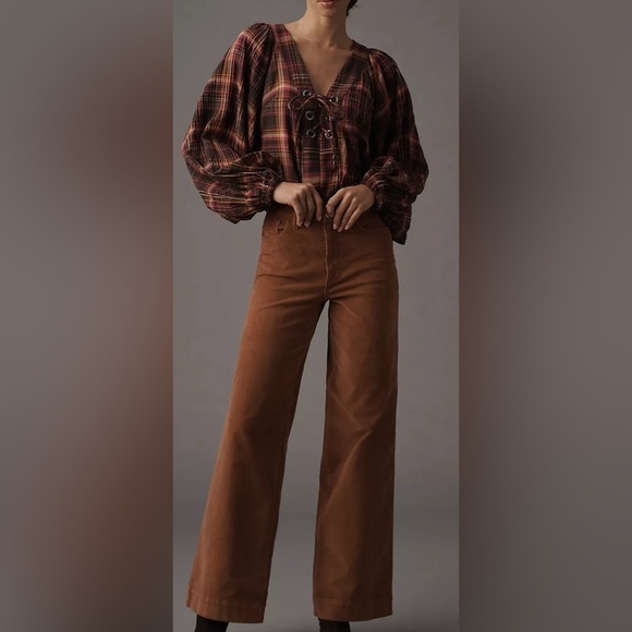 Anthropologie Long sleeve Lace up Dolman Top Size Small - Picture 3 of 13